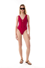 One-Piece Kiohne Port Lace Up One Piece Wild Magenta Apoella