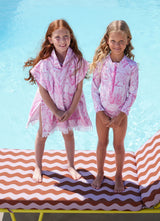 One-Piece Marie Raxevsky Long Sleeve Zip Ruffles Surf Suit Thalassa Pink Apoella