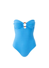 One-Piece Melissa Odabash Cozumel Bandeau Ring One Piece Ocean Ribbed Apoella
