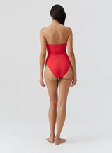 One-Piece Melissa Odabash Cozumel Bandeau Ring One Piece Red Ribbed Apoella