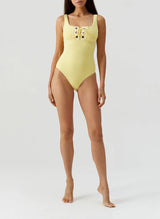 One-Piece Melissa Odabash London Lace Up One Piece Yellow Apoella