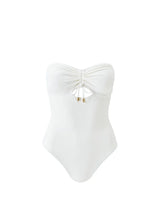 One-Piece Melissa Odabash Lucca Bandeau Cut Out One Piece Cream Ribbed Apoella