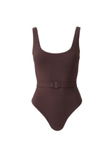 One-Piece Melissa Odabash Rio Belted One Piece Brown Ribbed Apoella
