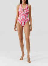 One-Piece Melissa Odabash Tampa Halter U Trim One Piece Ornate Apoella
