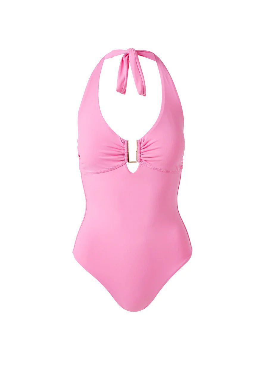 Tampa Halter U Trim One-Piece Pink – APOELLA