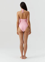 One-Piece Melissa Odabash Tampa Halter U Trim One Piece Rose Apoella