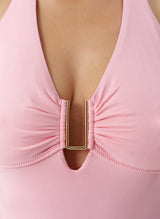 One-Piece Melissa Odabash Tampa Halter U Trim One Piece Rose Apoella