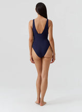 One-Piece Melissa Odabash Tortuga Lace Up One Piece Navy Apoella