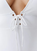 One-Piece Melissa Odabash Tortuga Lace Up One Piece White Apoella