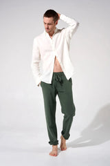 Pants Apnée Linen / Tencel Trousers Balsam Green Apoella