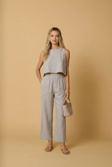 Pants Apoella Aktis Linen Pants Grey Apoella
