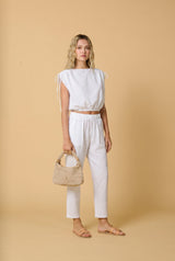 Pants Apoella Pari Cropped Pants White Apoella
