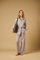 Pants APOELLA Rhode Pants Choco/White Stripes Apoella