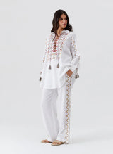 Pants Melissa Odabash Elvie Pants White/Yellow Apoella