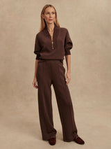 Pants Varley The Wide Leg Pant 30 Coffee Bean Marl Apoella