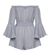 Playsuit Apoella Electra Linen Off Shoulder Playsuit Grey Apoella