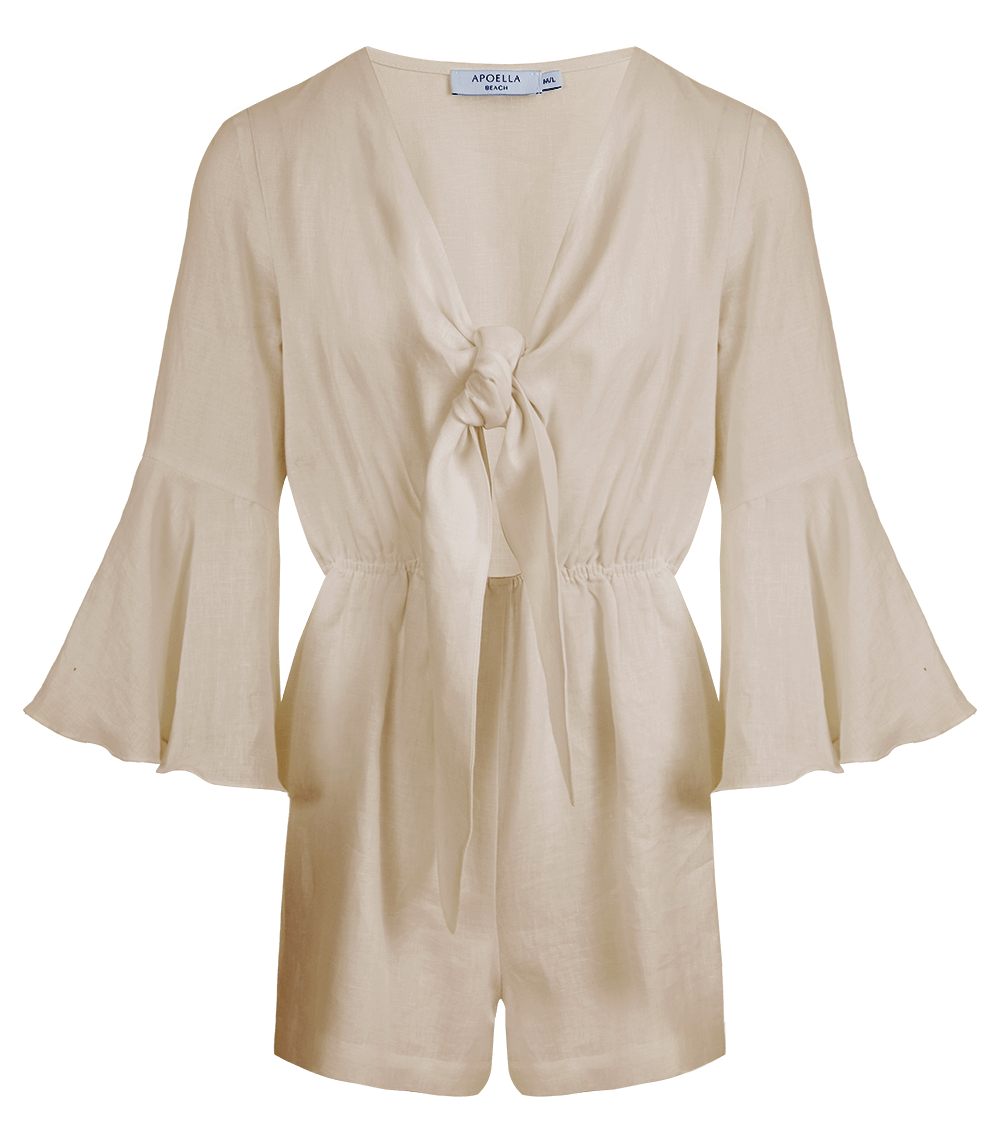 Penelope Bow Linen Playsuit