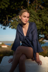 Playsuit Apoella Penelope Bow Linen Playsuit Beige Apoella