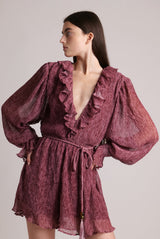 Playsuit Sabina Musayev Myla Longsleeve Ruffled Playsuit Apoella