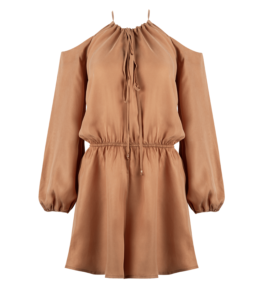 Antigone Drop Shoulder Playsuit Nude | Apoella – APOELLA