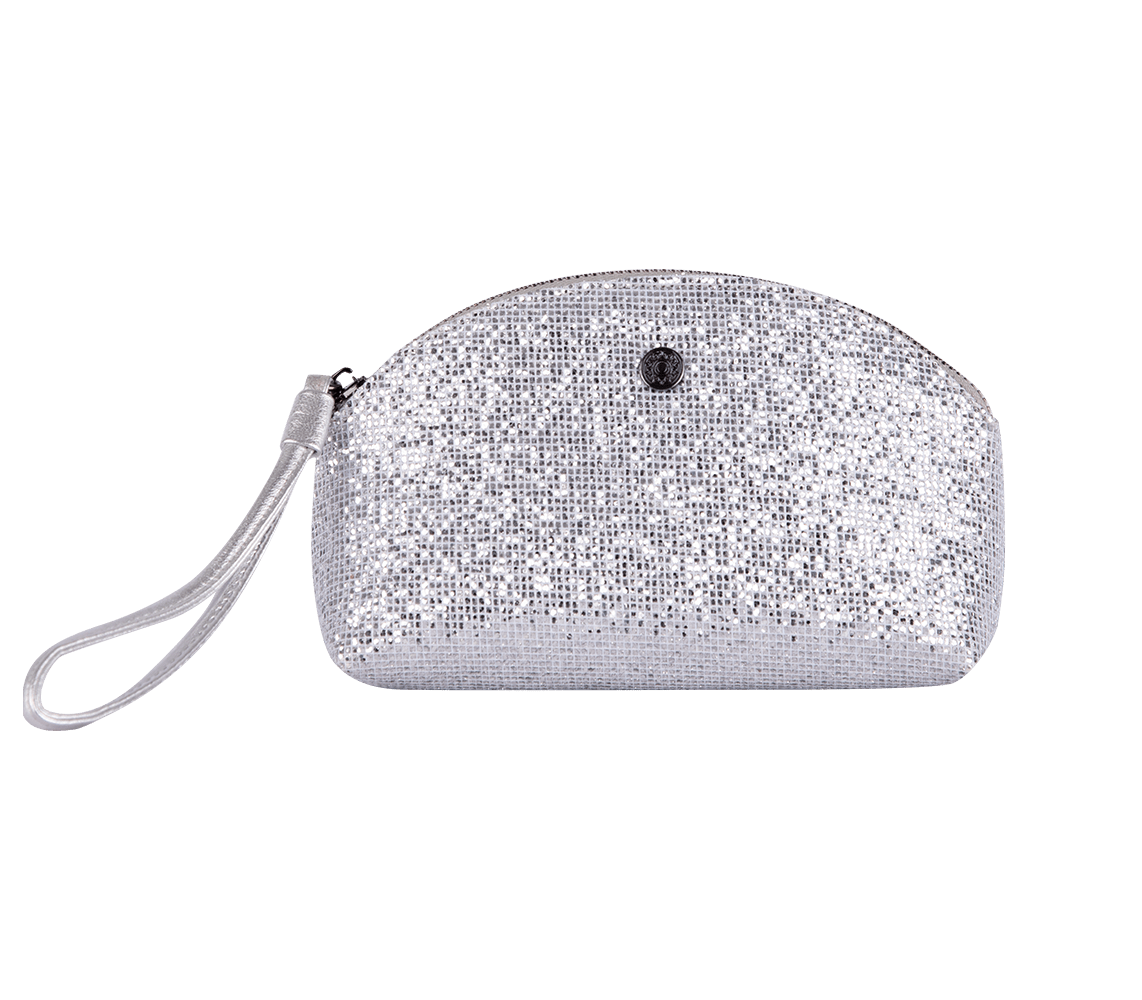 Low-Cost Wholesale Silver Glitter NGIL Large Cosmetic Travel Pouch