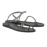 Sandals Ancient Greek Sandals Eleftheria Jelly Glitter Sandals Black/Gold Apoella