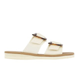 Sandals Ancient Greek Sandals Iaso Buckle Slide Sandals Off White/Tortoiseshell Apoella
