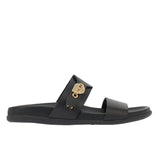 Sandals Ancient Greek Sandals Latria Buckle Slide Sandals Black Apoella