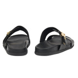 Sandals Ancient Greek Sandals Latria Buckle Slide Sandals Black Apoella