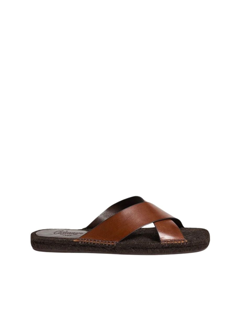 NEW CASTANER men\'s kevin leather slip on sandal in marron chocolate Castaner Men main image 3