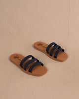 Sandals Manebi Three Band Sandals Patriot Blue Apoella
