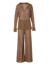 Set Stefania Frangista Spirit Knit Shirt/Pants Set Brown Apoella
