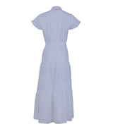 Shirtdress Apoella Milla Long Ruffle Shirtdress Striped Sky Apoella