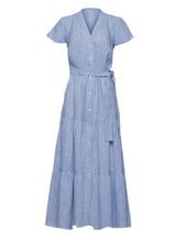 Shirtdress Apoella Milla Long Ruffle Shirtdress Striped Sky Apoella