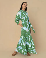 Shirtdress Borgo De Nor Bianca Linen Long Shirtdress Waterlily Green 12UK / Green Apoella