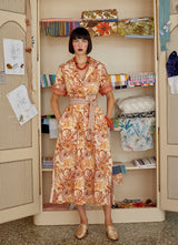 Shirtdresses Evi Grintela Eiko Midi Shirtdress Cream Floral Mix M / Cream Floral Mix Apoella