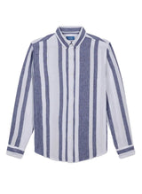 Shirts Apnée Linen Shirt Blue / White Stripes Apoella