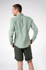 Shirts Apnée Linen Shirt Sage Green Apoella