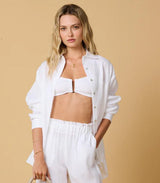 Shirts Apoella Charis Linen Loose Shirt Beige Apoella