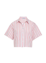 Shirts Apoella Myrto Cropped Shirt Thick Pink Stripes Apoella