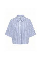 Shirts Apoella Myrto Cropped Shirt White Blue Apoella