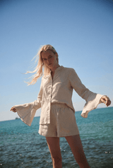 Shirts Apoella Virginia Shirt With Frills Beige Apoella