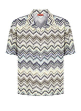 Shirts Missoni Bowling Shirt in Viscose with Dashed Zigzag Print Apoella