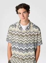 Shirts Missoni Bowling Shirt in Viscose with Dashed Zigzag Print Apoella