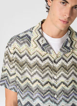 Shirts Missoni Bowling Shirt in Viscose with Dashed Zigzag Print Apoella