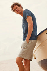 Shorts Apnée Linen Shorts Caribbean Blue Apoella