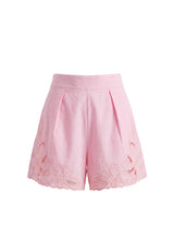 Shorts Juliet Dunn Poplin Wide Hem Shorts With Cut-out Embroidery Paloma Apoella