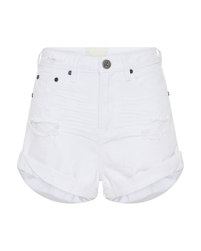 Shorts One Teaspoon Bandits High Waisted Denim Shorts Fresh White White / 24 Apoella