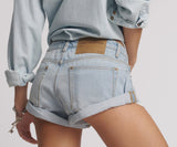 Shorts One Teaspoon Bandits Low Waist Denim Shorts Cyber Blue Apoella