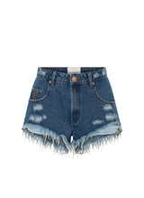 Shorts One Teaspoon Renegades High Waist Denim Shorts Badlands Blue Apoella
